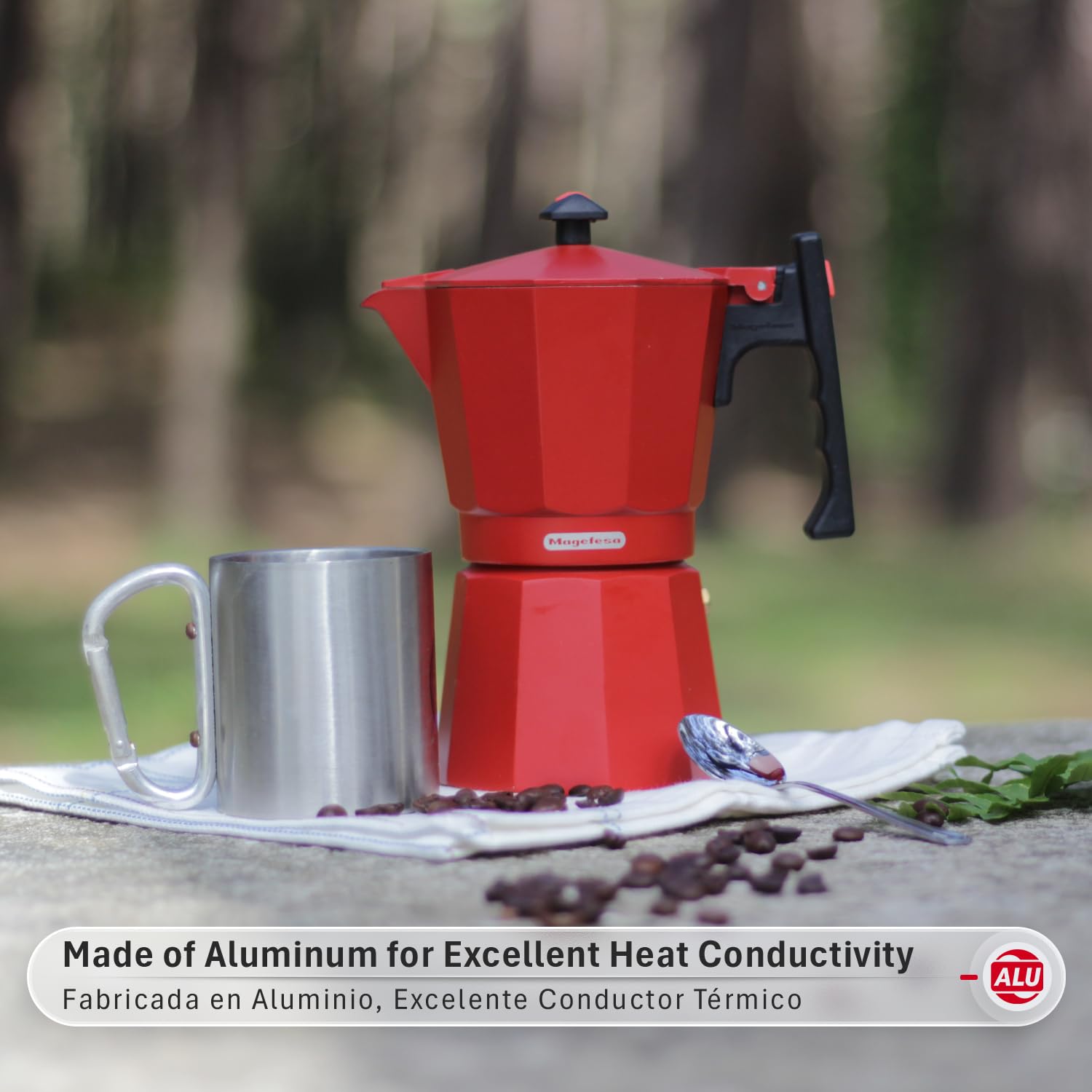 Amazon.com: Magefesa Colombia Red Stovetop Espresso Moka Pot, 6