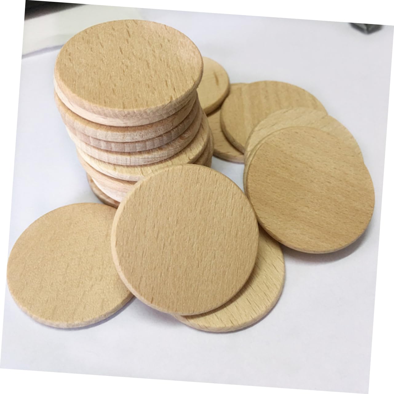 120 Stück 3, 8cm Runde Holzscheiben ohne Loch zum Basteln | Unbehandelt, Naturfarben, für Selbstgemacht Malerei, Geeignet für Hochzeitsdeko und Christbaumschmuck