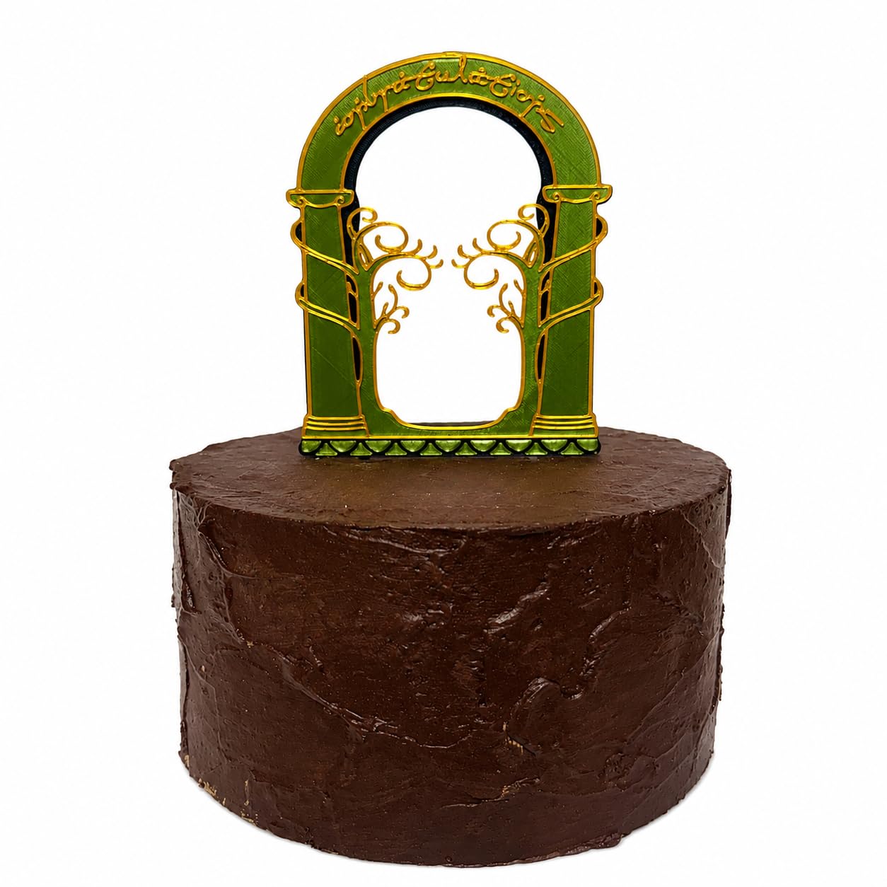 Elvish Gate Cake Topper Silk Sage Green 11cm Wide
