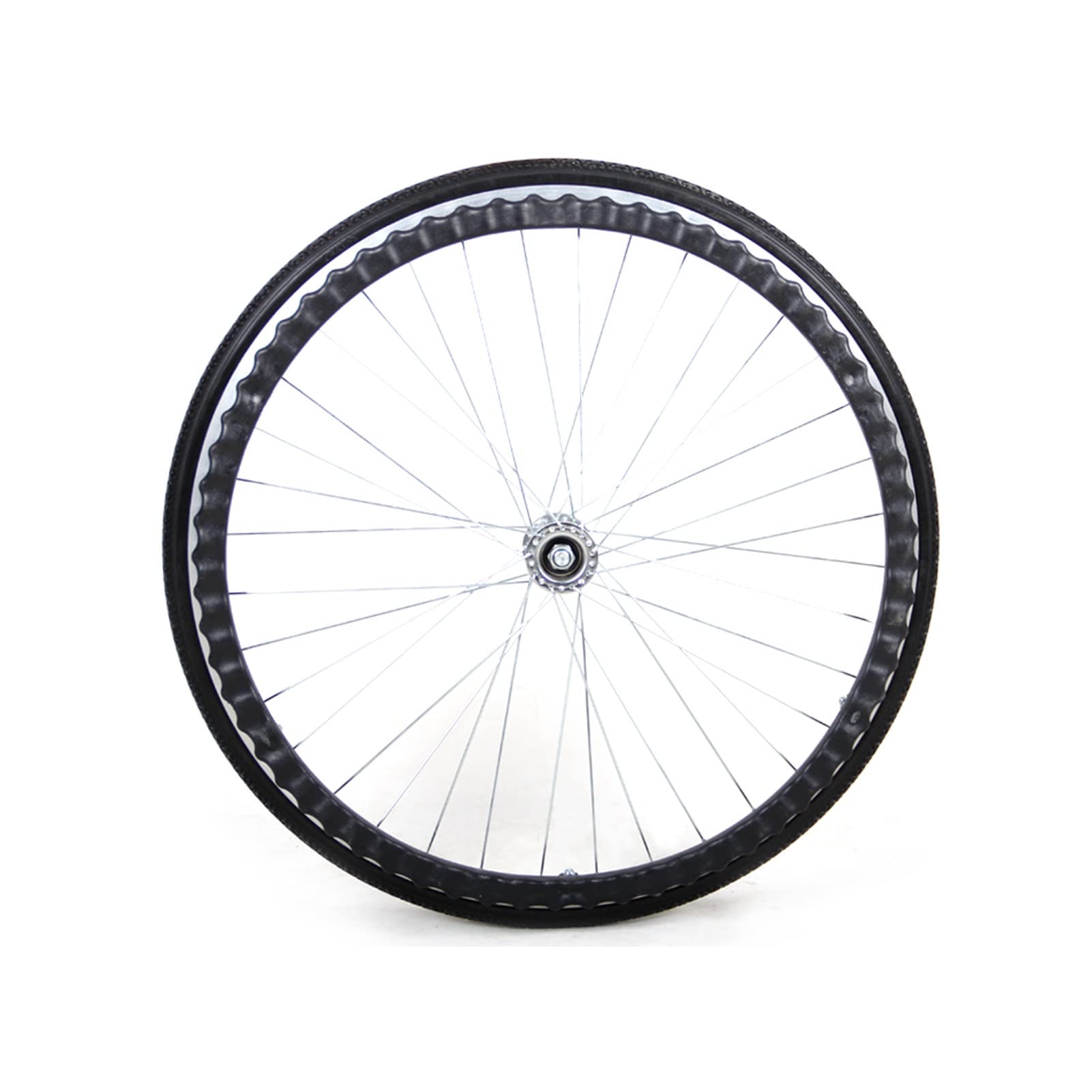 Piezas de Repuesto de Ruedas para Sillas de Ruedas Manual, Rueda Trasera de 24 Pulgadas, Ruedas Sólidas no Inflables, Cojinete 12mm, 1 Unidad