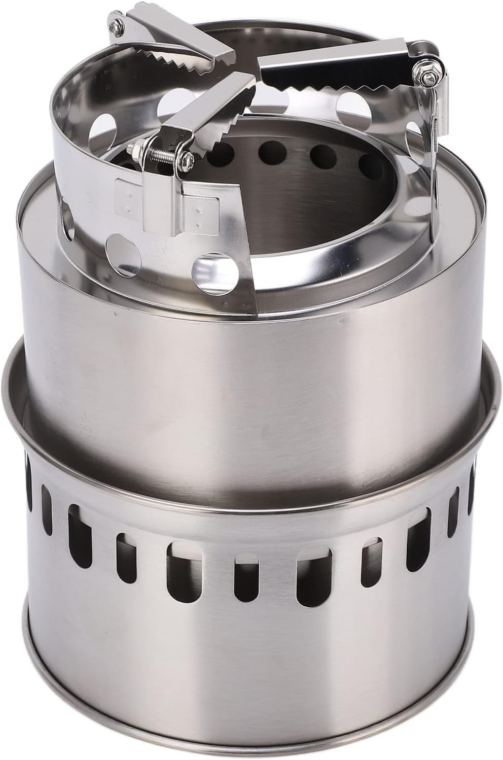 Camping Stove Portable Wood Burning Stove, Outdoor Backpacking Stove, Efficiency Stainless Steel Camping Stove for Hiking Travel Picnic BBQ, Compact Foldable with Storage