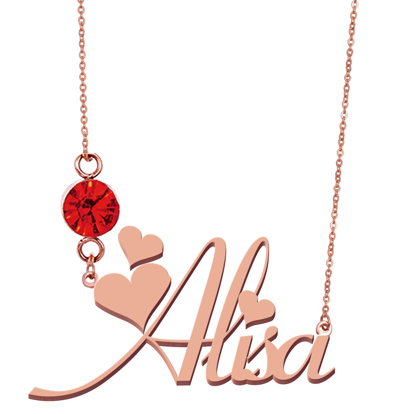 HUAN XUNPersonalized Any Name Necklace with Birthstone