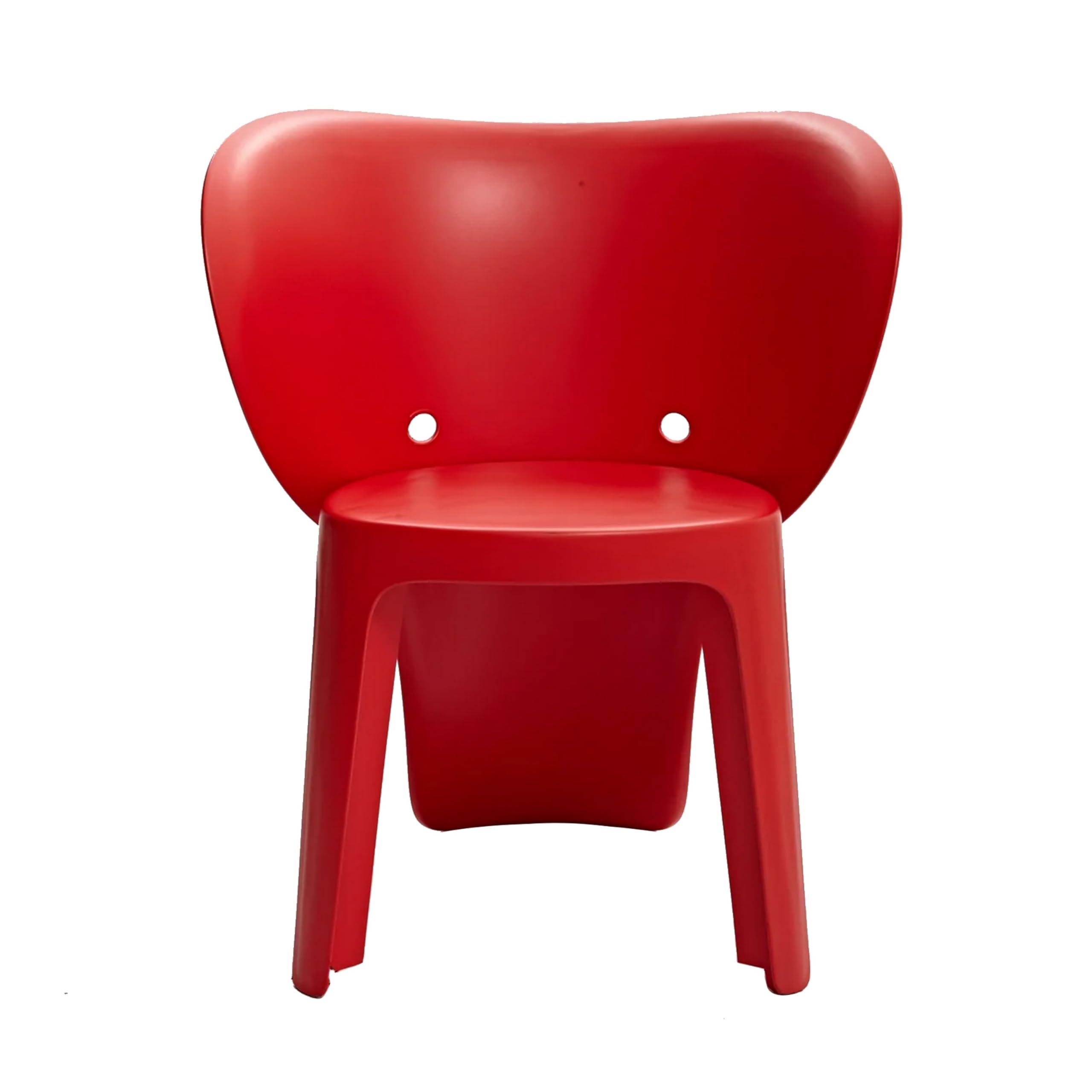 Benjara Fyna 16 Inch Kids Chair Set of 4, Curved Back, Elephant Trunk Design, Red