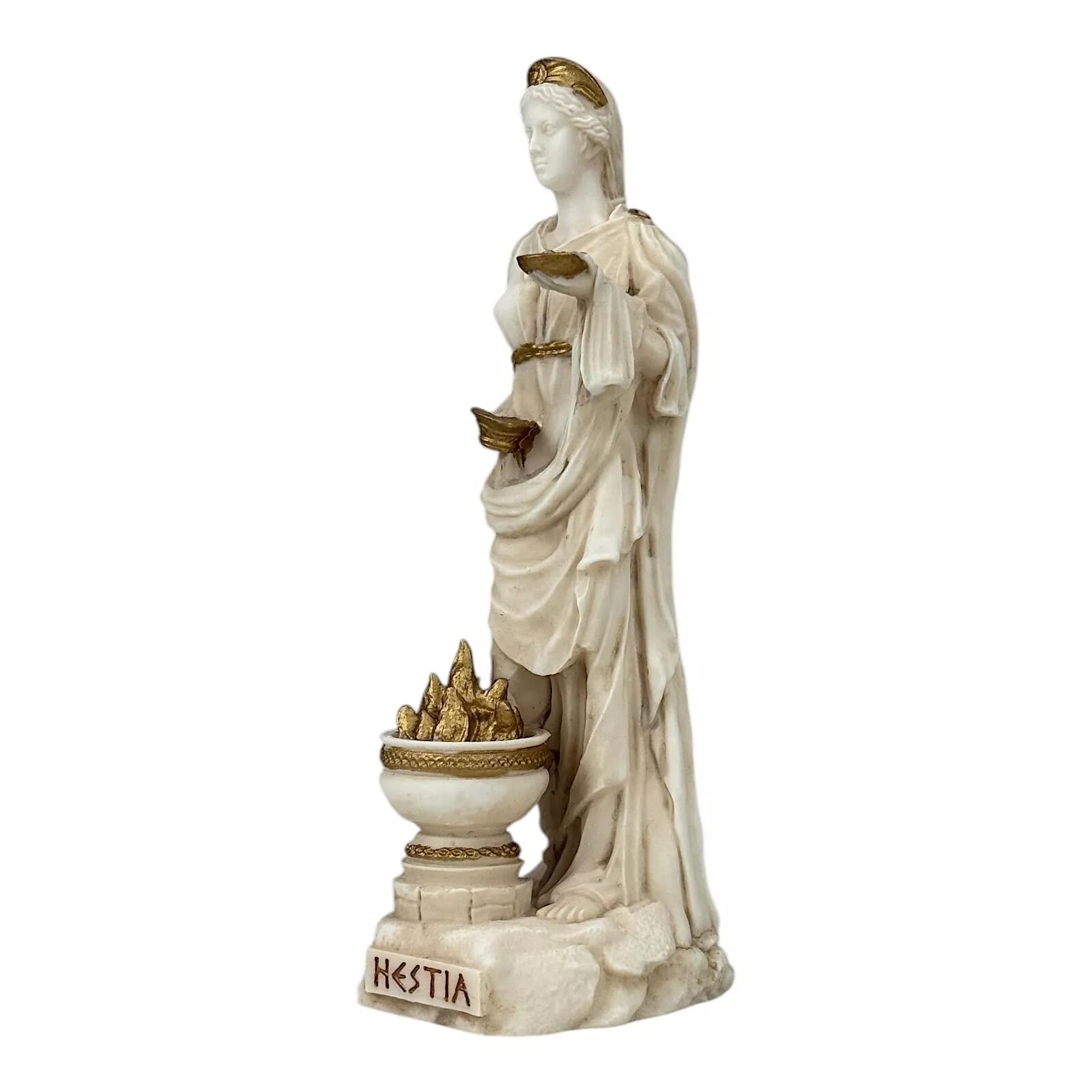 Vesta, statue de la déesse de la maison et de la famille – Sculpture patine grise de 18 cm