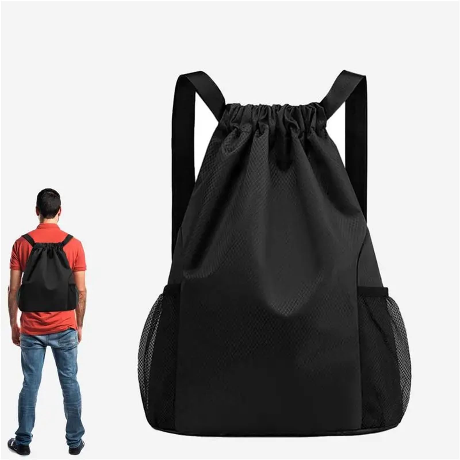 Borsa Da Palestra Zaino sportivo con coulisse Borsa da palestra di grande capacità for uomo Zaino pieghevole impermeabile for ciclismo Calcio Basket Fitness Per Lo Sport E L'Allenamento In Viaggio(Dar