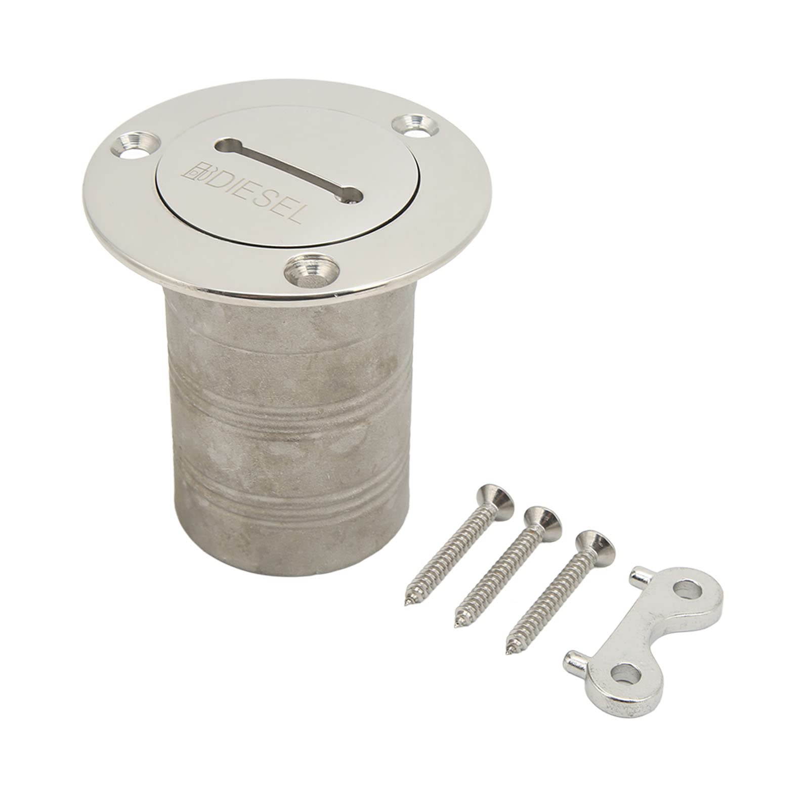 Boat Gas/Fuel Deck Fill/Filler, Stainless Steel Fill, 316 50mm Filler for Fuel Diesel Water Boats Yachts Caravans Trailers(Diesel)