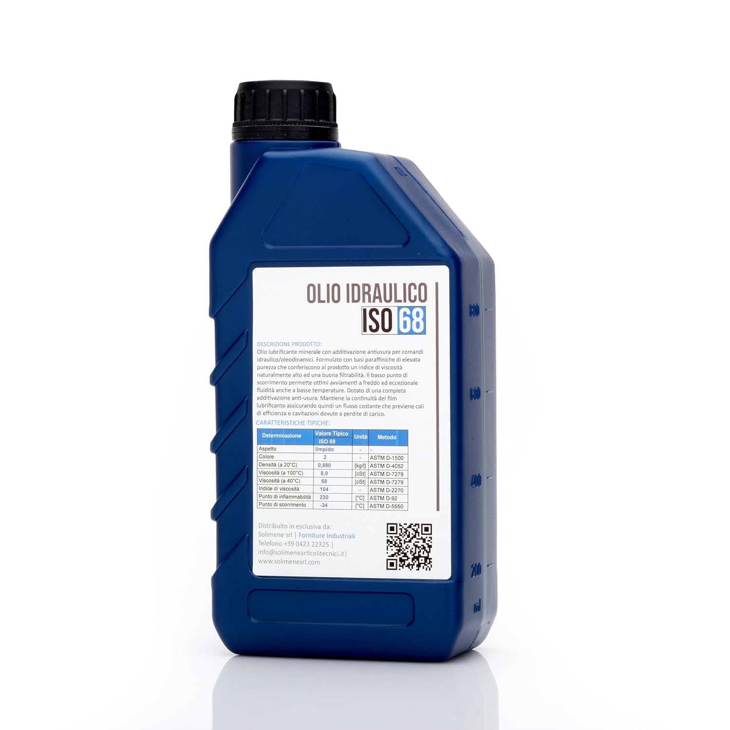 Olio Idraulico ISO VG 68 HLP 1L - Lubrificante Minerale per Alte Pressioni e Temperature – Ideale per Macchine Industriali, Presse, Sollevatori, Spaccalegna – Protezione Anti-Usura Potenziata