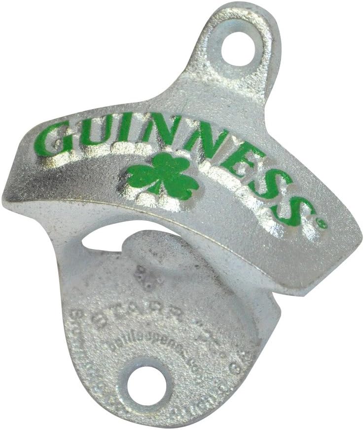 Guinness® Wall Mounted Bottle Opener - Metal Bottle Cap Remover for Bar or Kitchen (Green)
