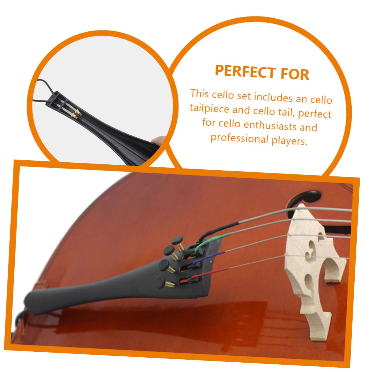 ibasenice 4sets Accessori Per Violoncello Cordiera e Cordiera Pratica Facile Da Installare e Resistente Perfetta Per Musicisti Professionisti e Appassionati