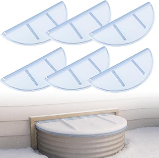 6 Pcs Basement Window Well Covers 39" x 17" x 2.5" Round Flat Outside Plastic Egress Window Well Cover for Snow Rain Weather Against Outdoor Use