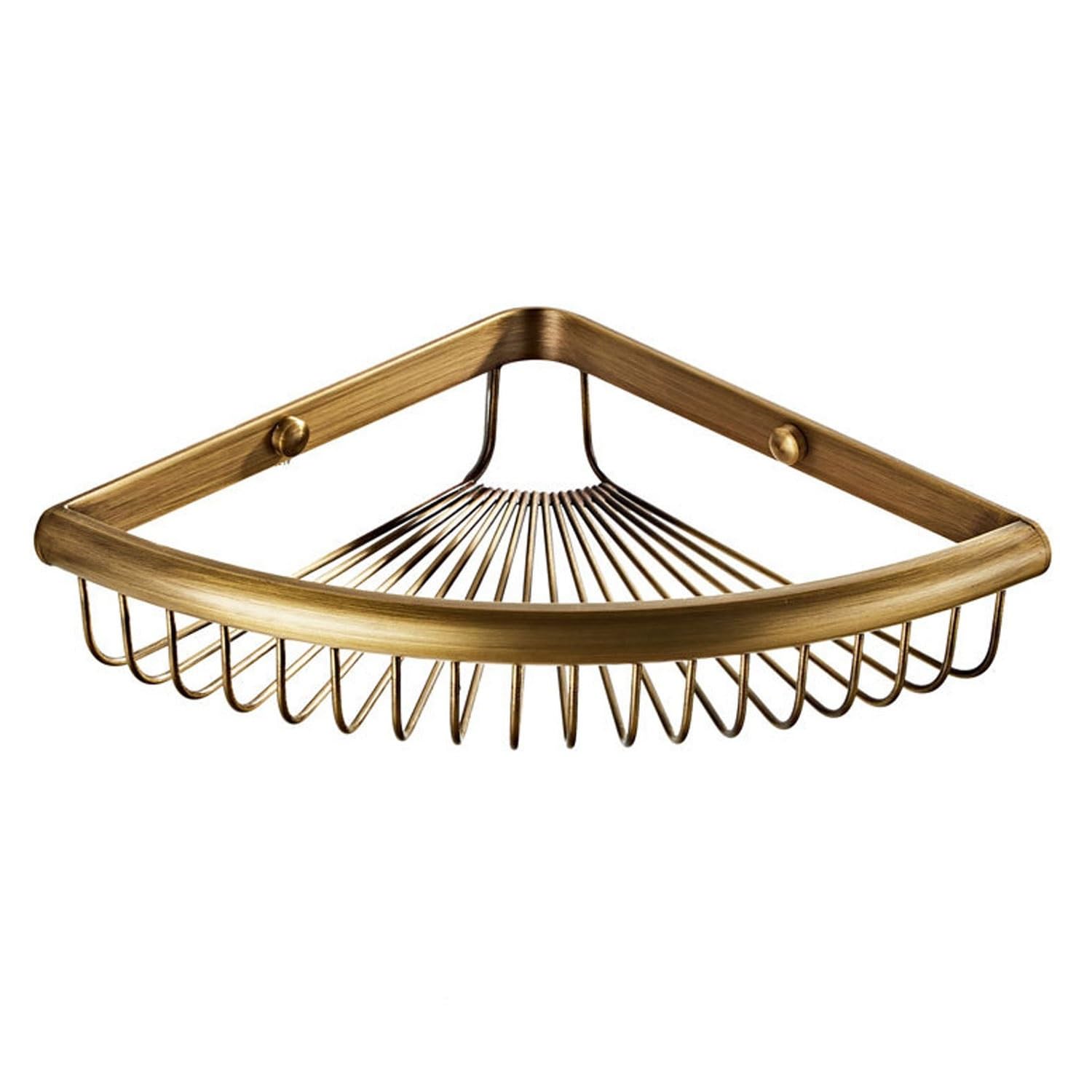 Shower Caddy Corner Basket Antique Bathroom Shower Shelf Wall Mounted Brass Storage Rack Bathroom Organizer Accessories