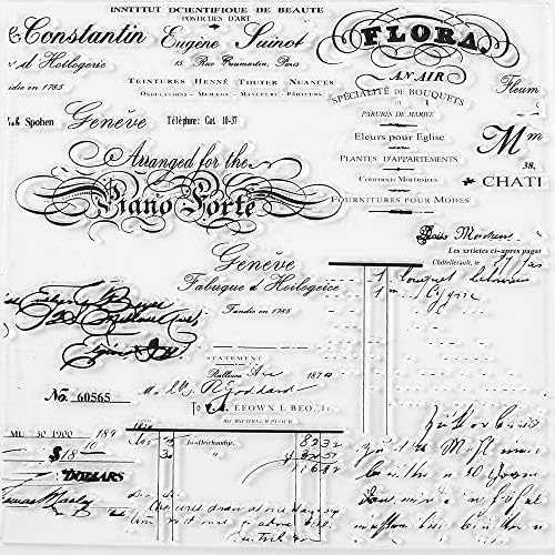 MALISTLN Vintage Text Clear Stamps English Background for DIY Scrapbooking Photo Album Card Making Decorative