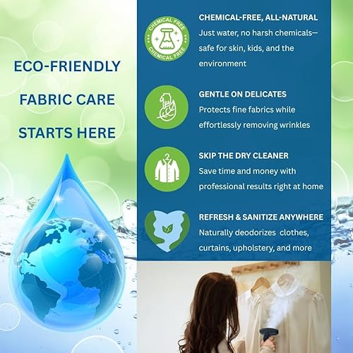 Miniatura 12 de SALAV GS18 - Vaporizador de ropa de tamaño completo, 1500 W de potencia, tanque de agua de 1.8 L, vapor de ropa de 60 minutos, planchar ropa, poste