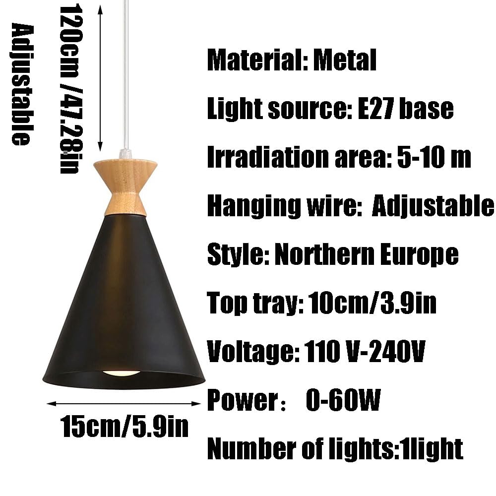 Modern Industrial Style Metal Chandelier, Base Single Head Pendant Lamp, Ceiling Lighting Fixtures, Living Room Dining Balcony Decoration Hanging Light(Dark)