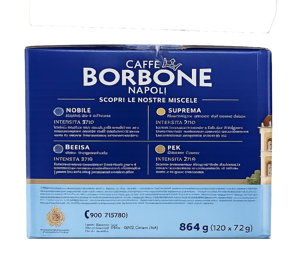 Caffè in Cialde Box 120 Cialde (100 + 20 Omaggio) Miscela a Scelta Caffè Espresso Italiano Compostabile dal Gusto Intenso e Cremoso per borbone 864g