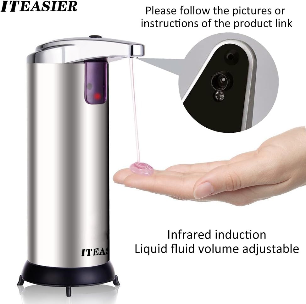 E-vendor Automatic Touchless Soap Dispenser, Motion Sensor Liquid Detergent Dispenser for Kitchen, Bathroom, Office, Travel, Hands Free