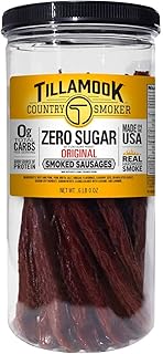 Keto Friendly Zero Sugar Smoked Sausages, Original, 12 Ounce Tall Jar, 17 Count