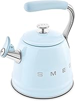 Vista 6 de Smeg Hervidor silbante retro para estufa – 2.4L (Azul Pastel)