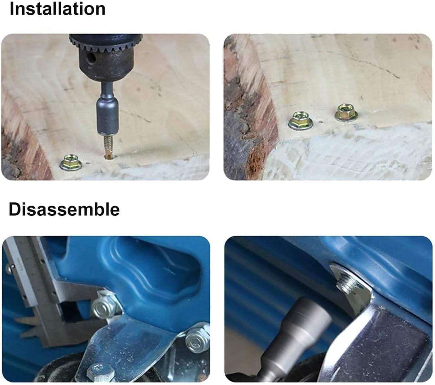Hand Tool 2pcs 8mm Non-Magnetic Hex Socket Tools 150mm Long 1/4 Inches Metal Impact Nut Setter Driver Bit Adapter Socket Sockets