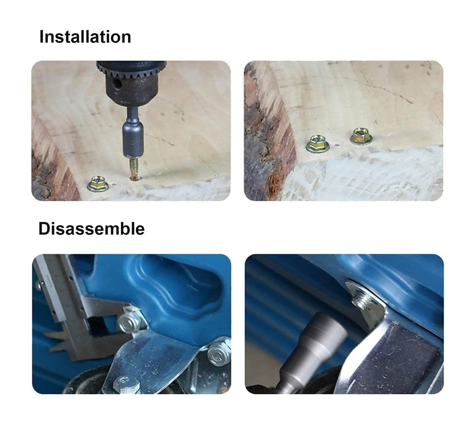Juego de adaptadores de enchufe hexagonal, 2 piezas de destornillador de tuerca de impacto no magnético de 8 mm, 150 mm de largo, herramientas de metal de 1/4 pulgadas
