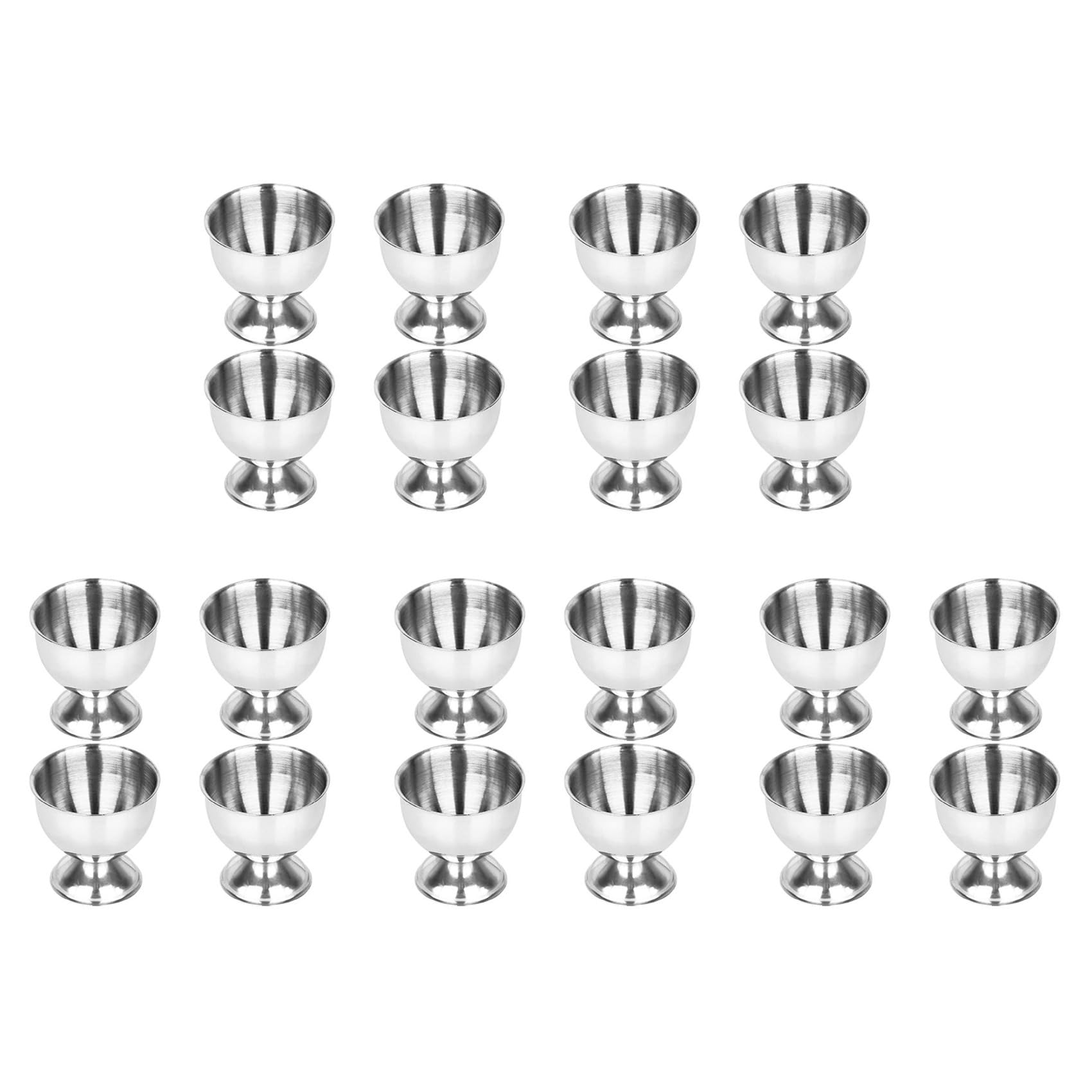 Hndhbfgrt 20X Egg Cups Set Stainless Steel Eggs Hard Boiled Eggs and Soft Tray Tool Holders Kitchen, Silver