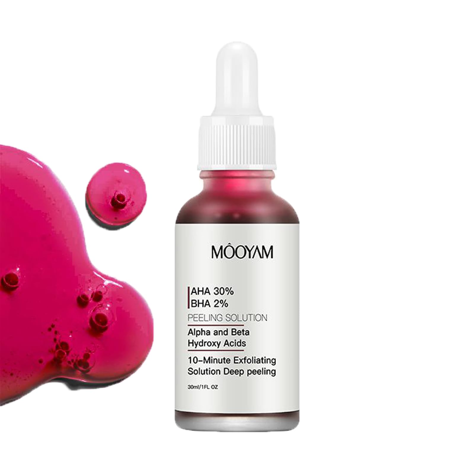 Limvoo AHA 30%+BHA 2% Peeling Solution, Smooth Skin Exfoliating Facial Serum, Acid Serum for Acne, Brightening Serum 1 fl.oz