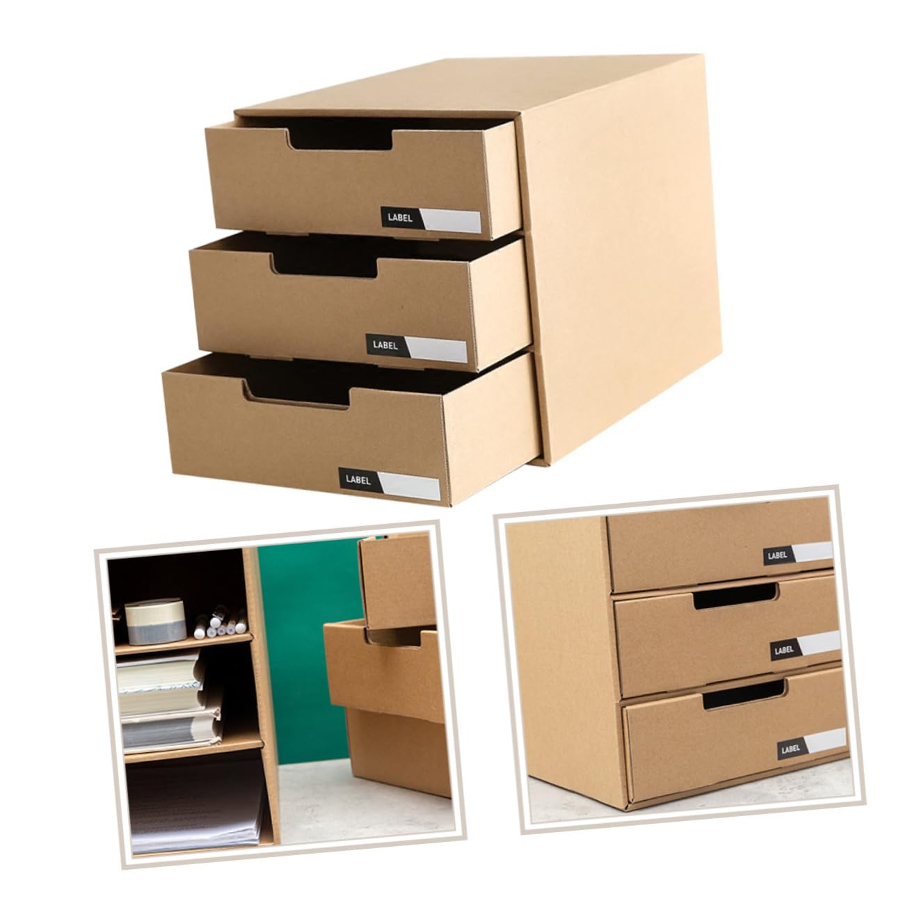 Organisateur de Tiroir à Papier en Carton à Plusieurs Niveaux, Boîte de Rangement de Documents Compacte, Multifonction pour Bureau et Organisation de Fournitures Scolaires