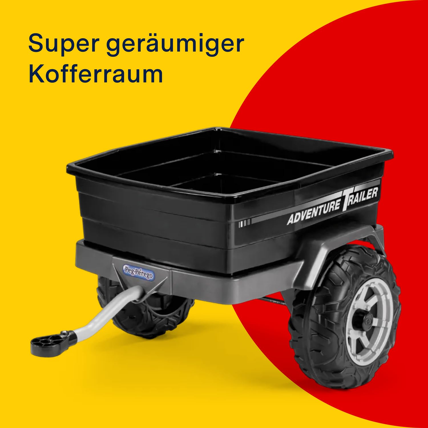 PEG Adventure Trailer Anhänger für Elektro-Geländewagen Gaucho und Polaris, Tragfähigkeit 30 kg, Geländegängige Räder, ab 2 Jahren