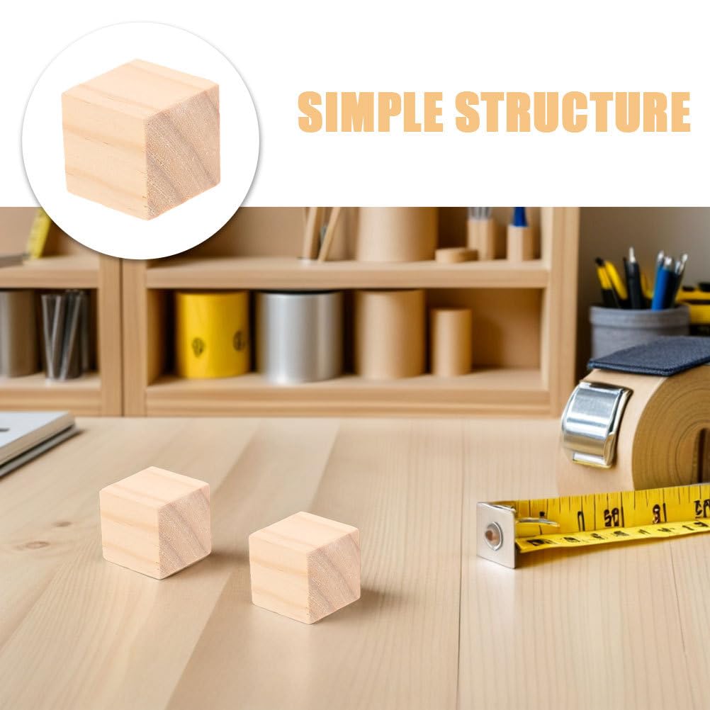 DOITOOL 20pezzi Cubi di Legno Quadrati Piccoli Blocchi di Costruzione Cubetti di Legno Impilabili di Cubi Giocattolo per Ragazzo Ragazza per Attività Educative Creatività