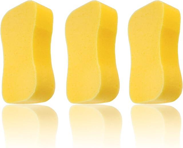 Large Sponges For Car Cleaning - Ultra Soft Bulky Car Sponge Set for Window Washing & Car Exterior, Jumbo surface sponges (Pack Of 3)