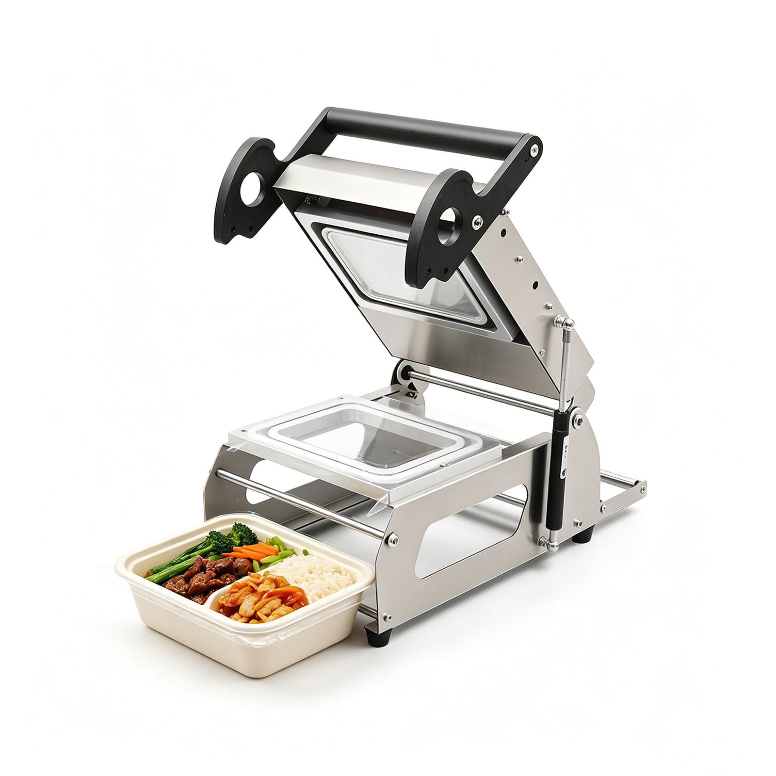 Máquina Termoselladora Comercial para Bandejas de Alimentos, Máquina de Envasado Manual de Alimentos para Llevar, Selladora de Bandejas para Contenedores de Alimentos para Carnes Cocinadas