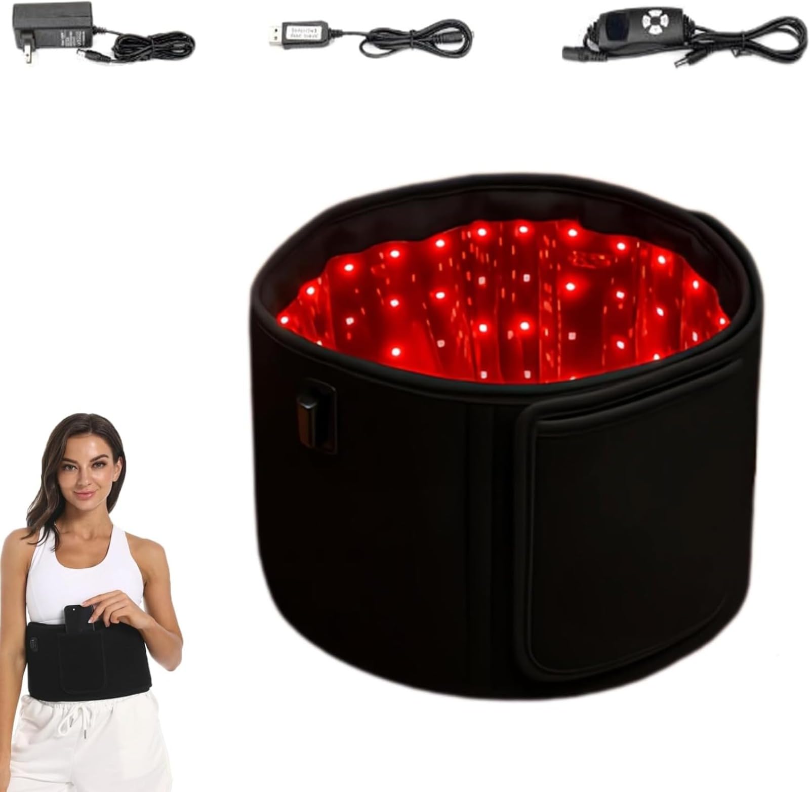 Cintura dimagrante: terapia della luce rossa, riduzione del grasso addominale, stringente, modellante, portatile, indossabile, per casa, ufficio, uso quotidiano