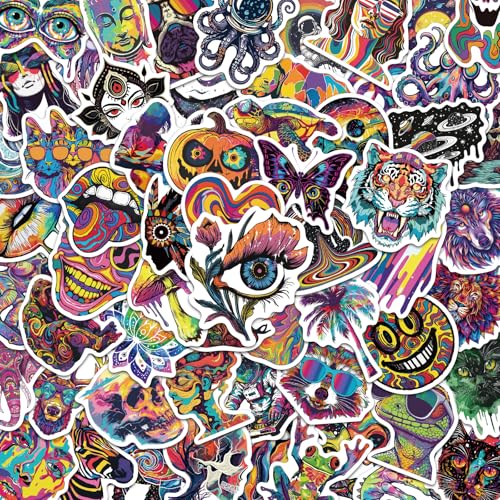 102Pcs Psychedelic Trippy Stickers Laptop Decals