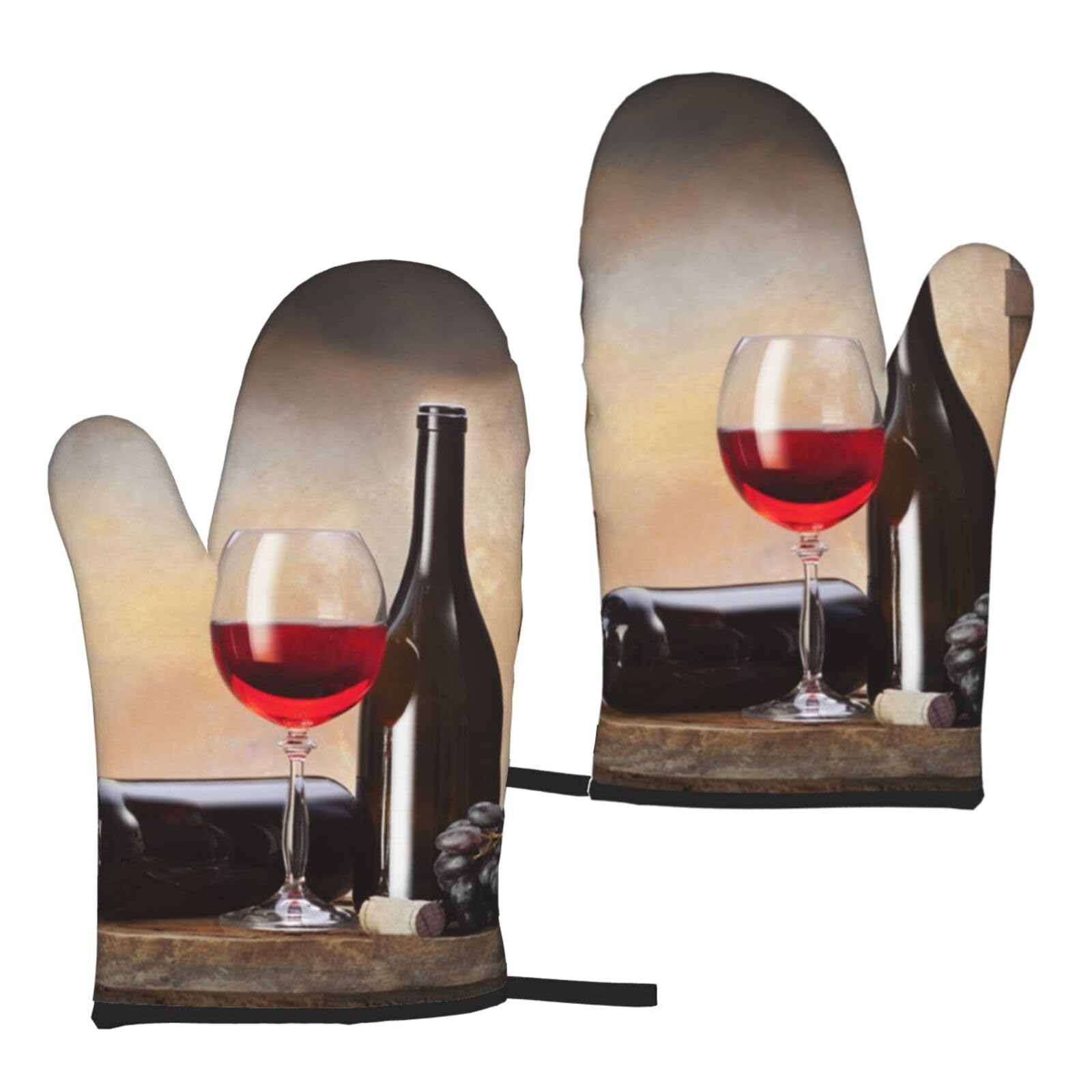 Grape Wine Print Universal Fit Comfort Gloves Protection Heat Resistant Oven Kitchen Baking Grilling