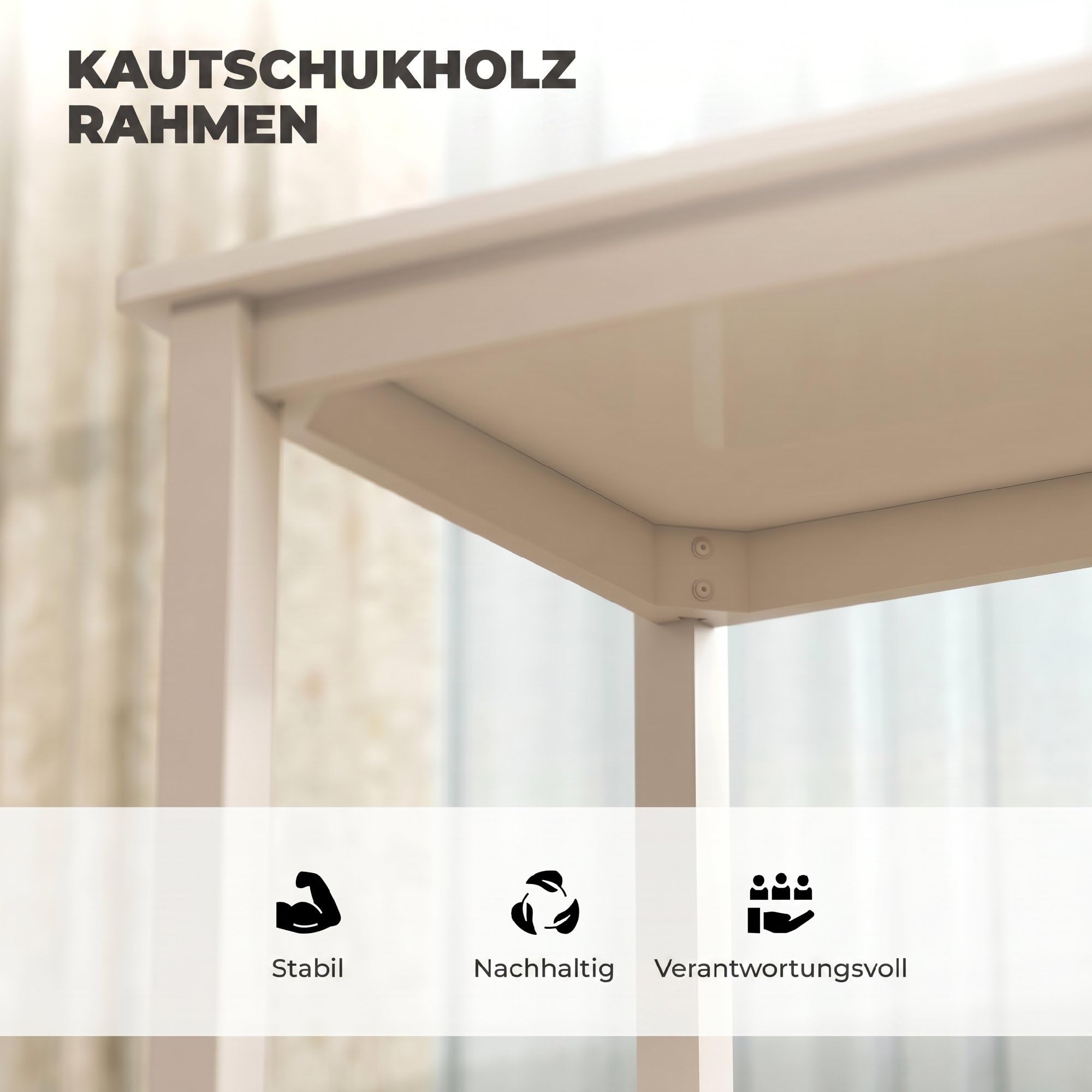 HOMCOM Essgruppe Holz 80 x 60 cm Esstisch mit 2 Stühlen Platzsparend Esszimmergruppe Sitzgruppe Rechteckig Küchentisch mit gepolsterten Essstühlen für kleine Raum, Esszimmer, Küche, Weiß