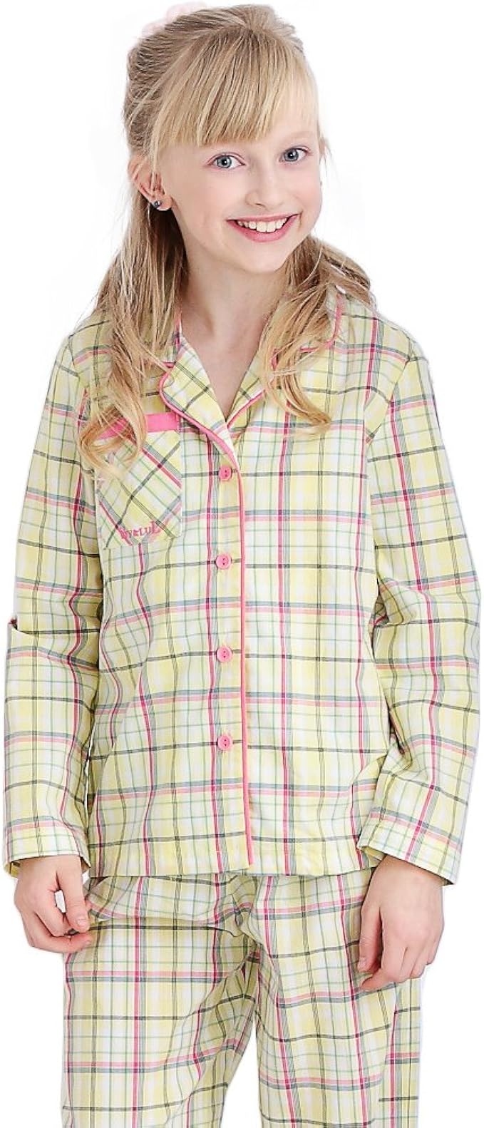 Viv&lul Viv&lul Girls Pajamas 100 Cotton 2 Piece Button Down Plaid