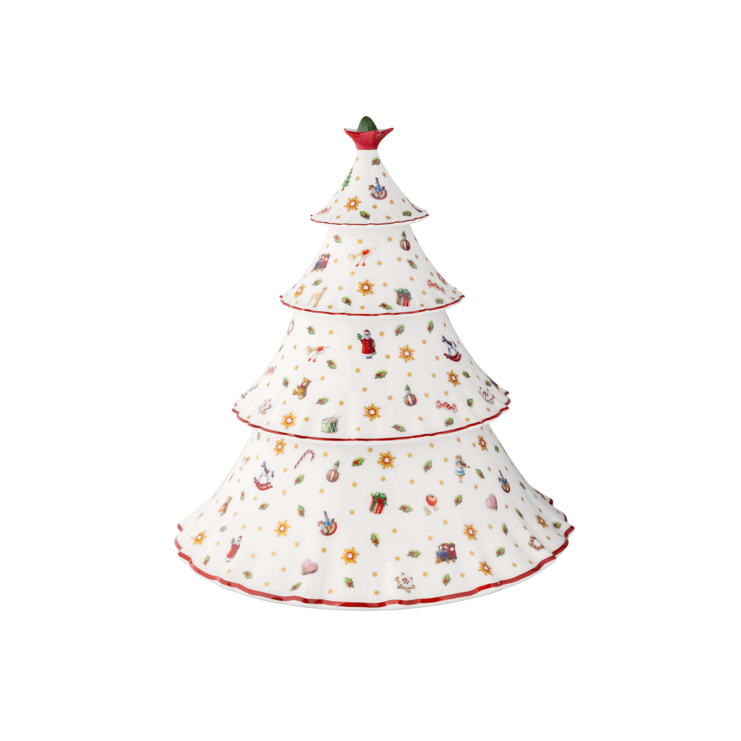 Villeroy & Boch - Toy's Delight Baum Dose Bunt, Mikrowellensicher, Weihnachtsdekoration, Plätzchendose Mehrstöckig Keramik, Keksdose Weihnachten, Deko Weihnachten, Premium Porzellan