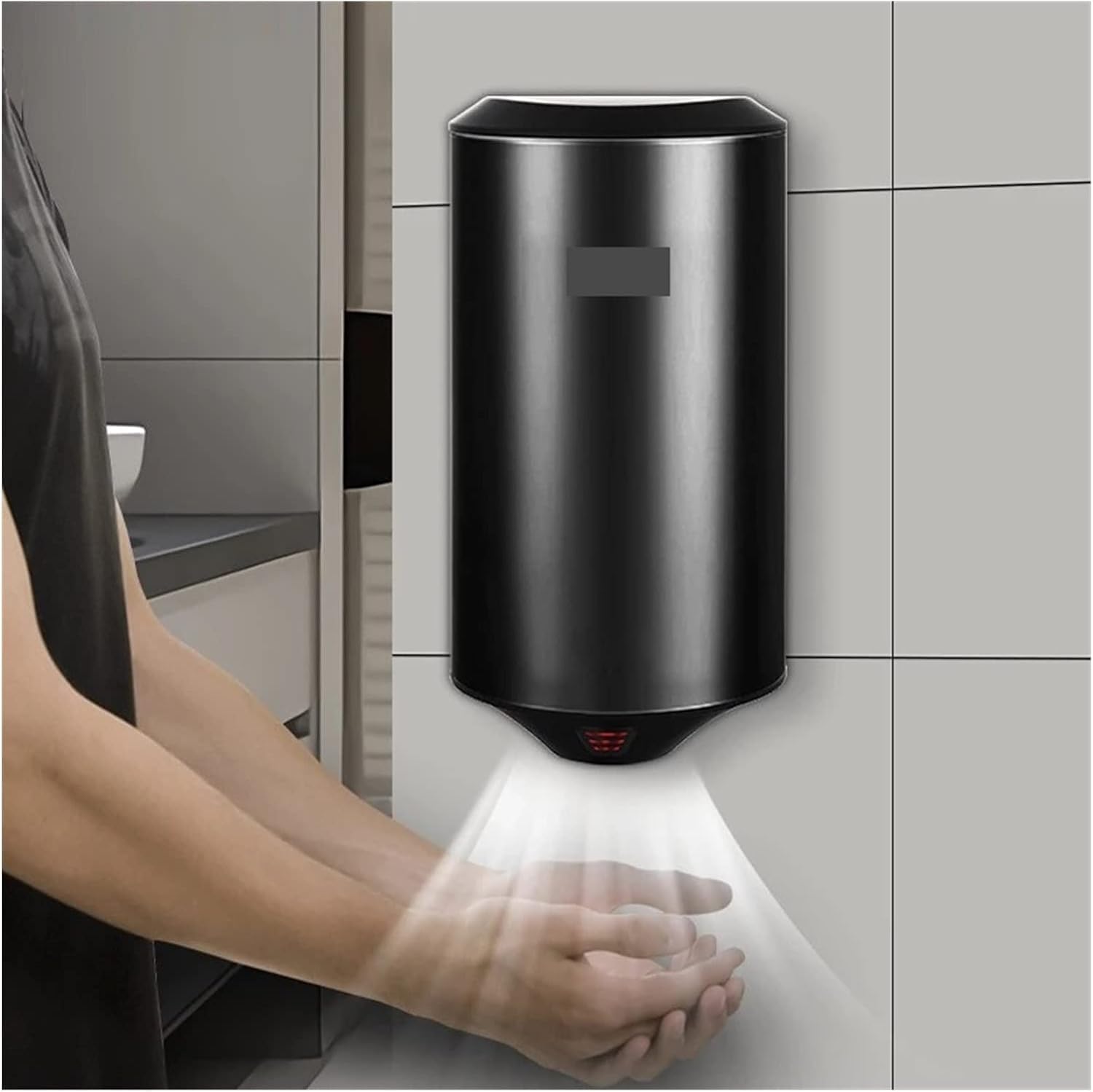 Automatic High Speed Hand Dryer, Hand Drier Machine Induction Bathroom Hot Air Wind Hand-Drying Device for Toilets CommercialHousing(Nero)