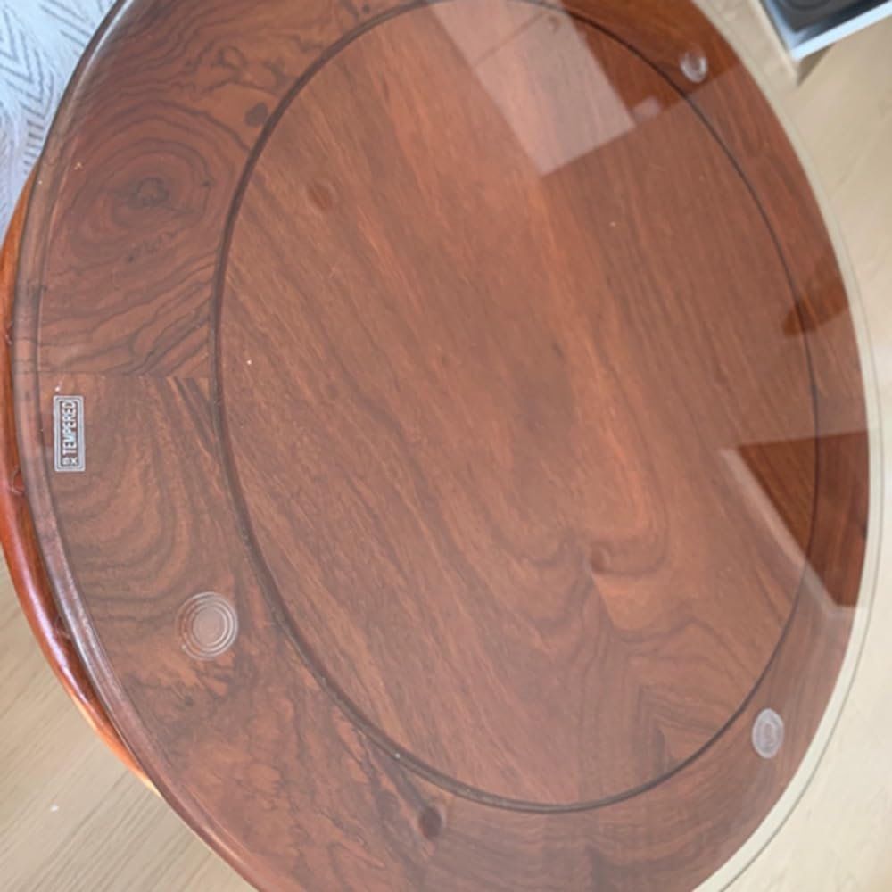 Couchtisch Transparente Tischplatte Runde Tischplatte Aus Gehärtetem Glas Mit Bleistift Polierte Kante Mehrere Größen Flache Kreisförmige Platte, 8mm Dick(38cm-15in)