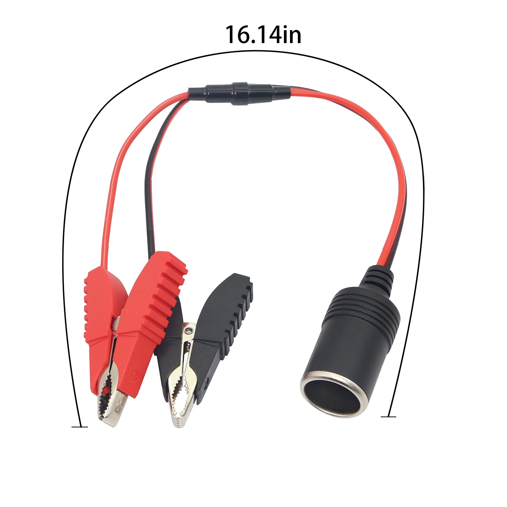 Lot De 2 Extensions Câble Pince Batterie Auto - Adaptateur Prise Allume-Cigare Femelle - Convertisseur Alimentation Voiture