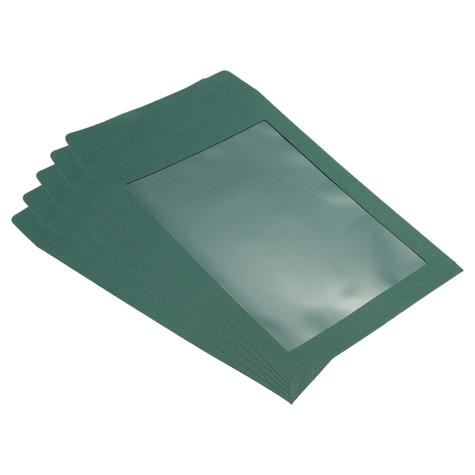YOKIVE 10 Pack Full-Face Window Envelopes, A5 Clear Single-Side Window, Green, 8.7 x 6.7 inch
