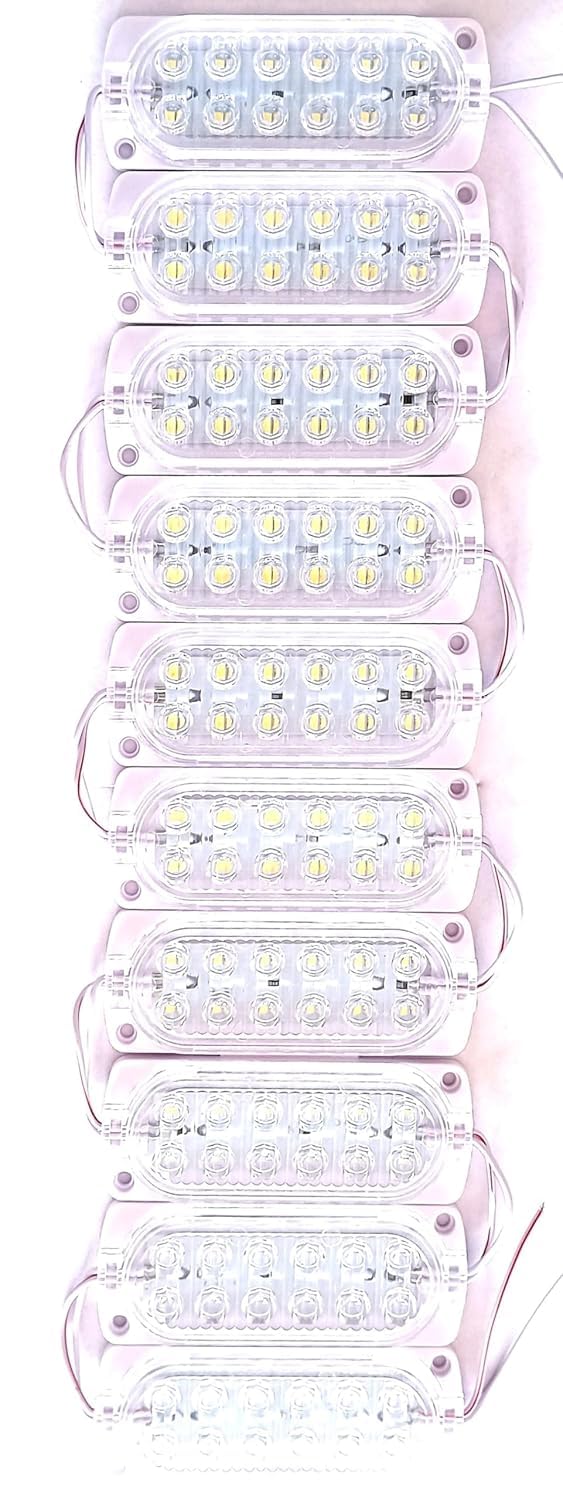 Wizzo 10 Pieces (White) 12-LED DC 12 Volt 3 Watt LED Module Light-image-6