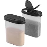 SIGNORA WARE Spice Jars with Lids - 8 oz Refillable Empty Airtight Spice/Seasoning Containers Set -2 in 1 Pour/Sift Shaker Lids Clear Plastic Spice/Seasoning Organizer Kitchen/Travel 2 pk