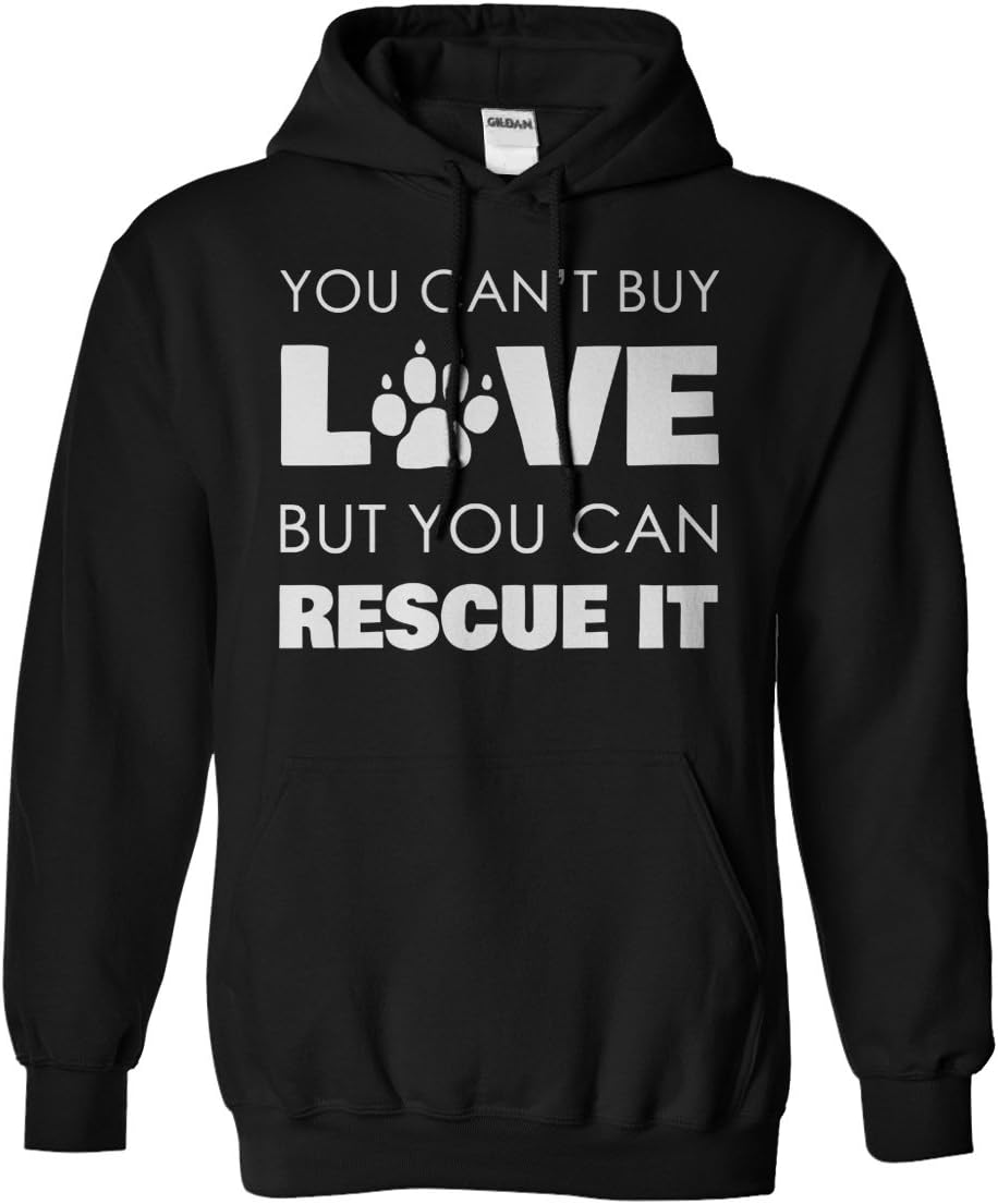 Sun Frog Shirts Adults Rescue Love Hoodie Large Black