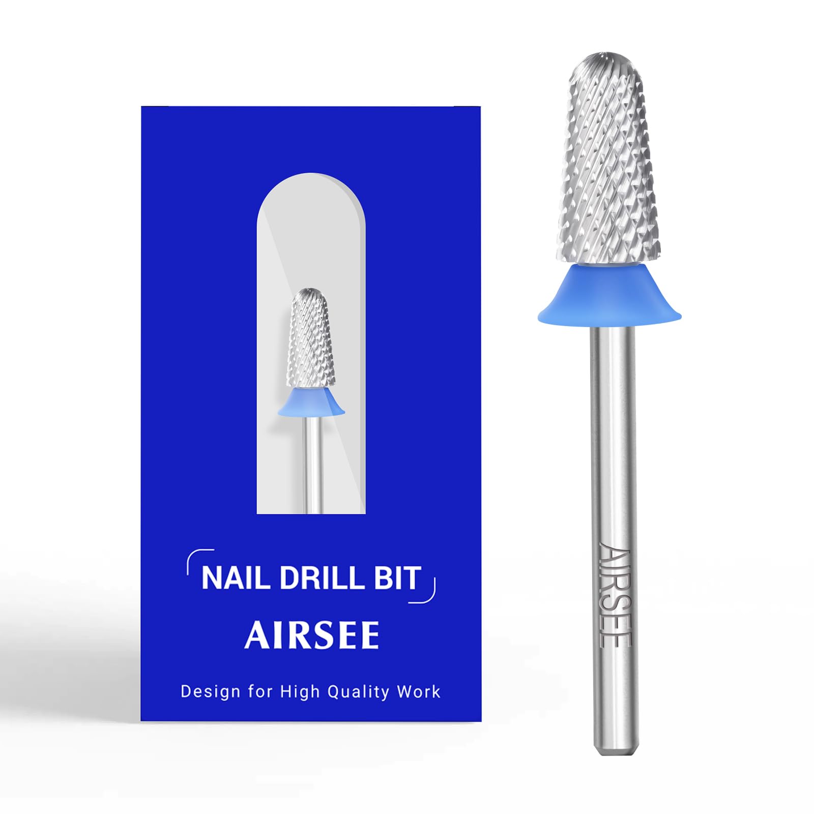 AIRSEE Tungsten Carbide Acrylic Nail Drill Bit Efile Electric File Machine Head Tip for Manicure Polishing Art Remove Gel 3/32" 2 Way Safety Use Big