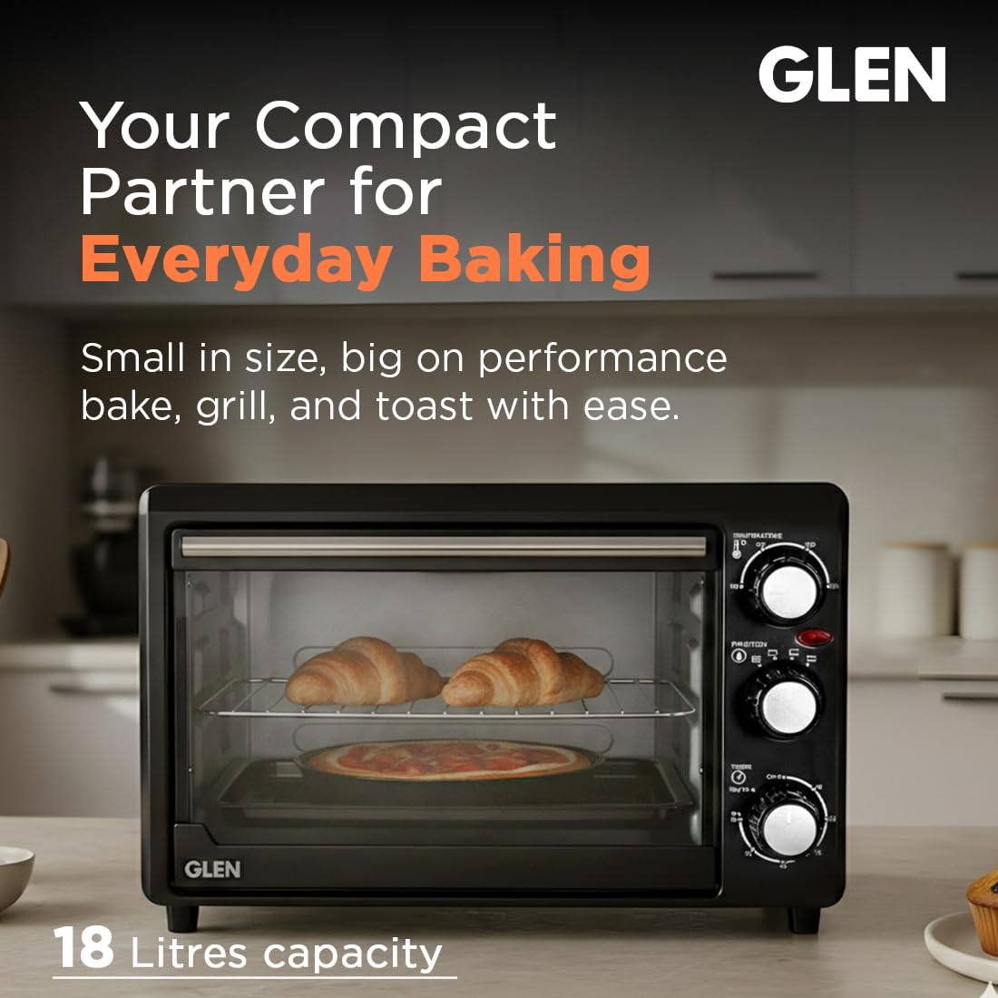 Glen OTG - Oven, Toaster, Griller - 18L, 1200W -2 Glen OTG - Oven, Toaster, Griller - 18L, 1200W -2