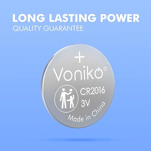 Miniatura 2 de Voniko Paquete de 5 baterías de 3 voltios 2016  Pilas de botón 2016  Batería de litio CR2016 de moneda de 3 voltios  7 años de vida útil
