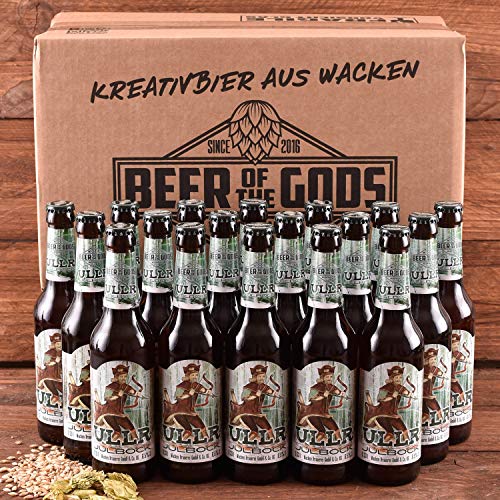 Wacken Brauerei ULLR Julbock - Pack de cervezas caseras - 18 botellas de 0,33 l de cerveza bock de invierno - Cerveza fuerte