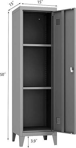Miniatura 10 de MIOCASA Gabinete de metal para oficina en casa con puertas y estantes con cerradura para archivadores organizadores de abrigos para niños