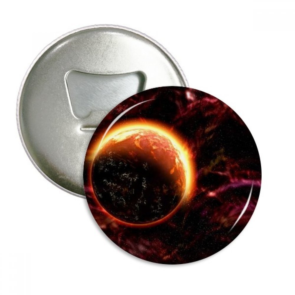 Décapsuleur aimant Planète Rouge DIYthinker - Lot de 3 badges ronds argentés pour frigo